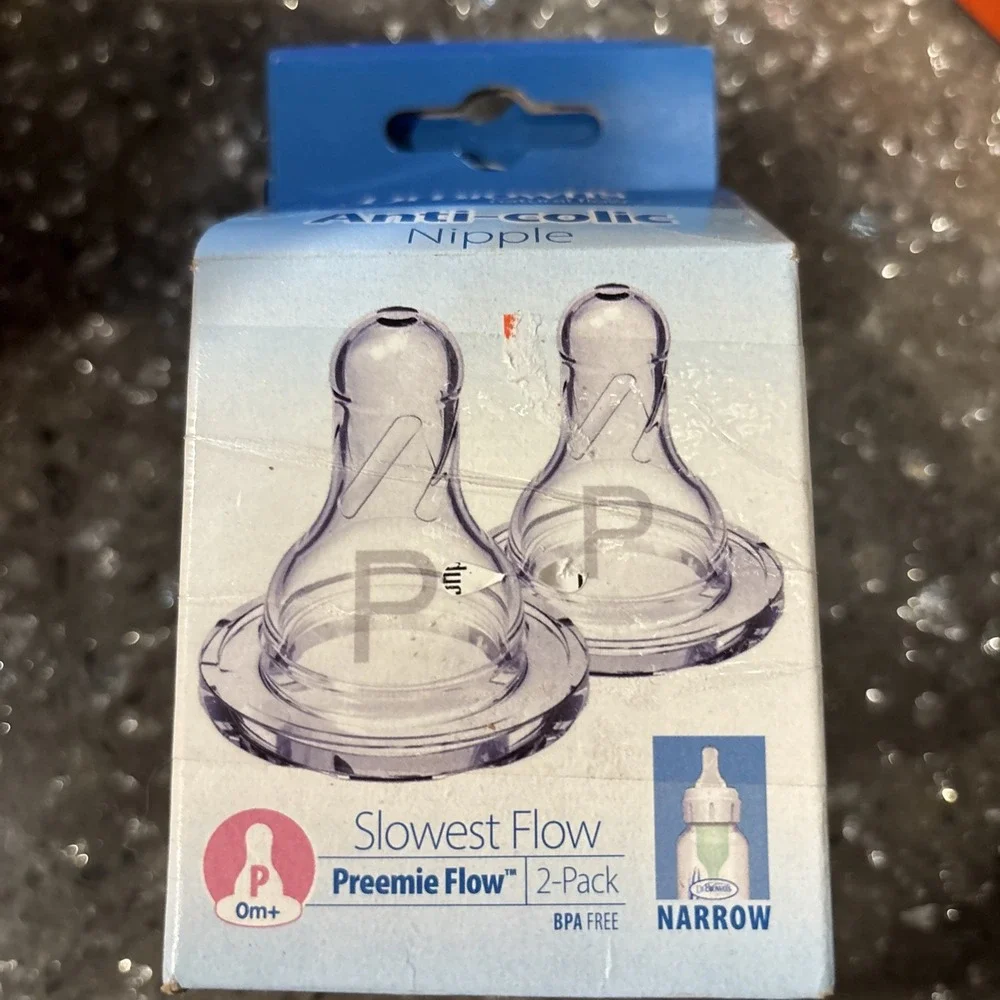 Lot of Two Dr. Brown's Narrow Preemie Flow Nipples 4 Total BPA Free NIB Silicone